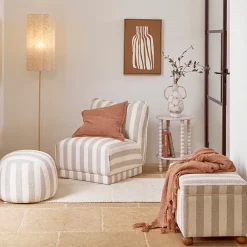 Adeline Stripe Ottoman