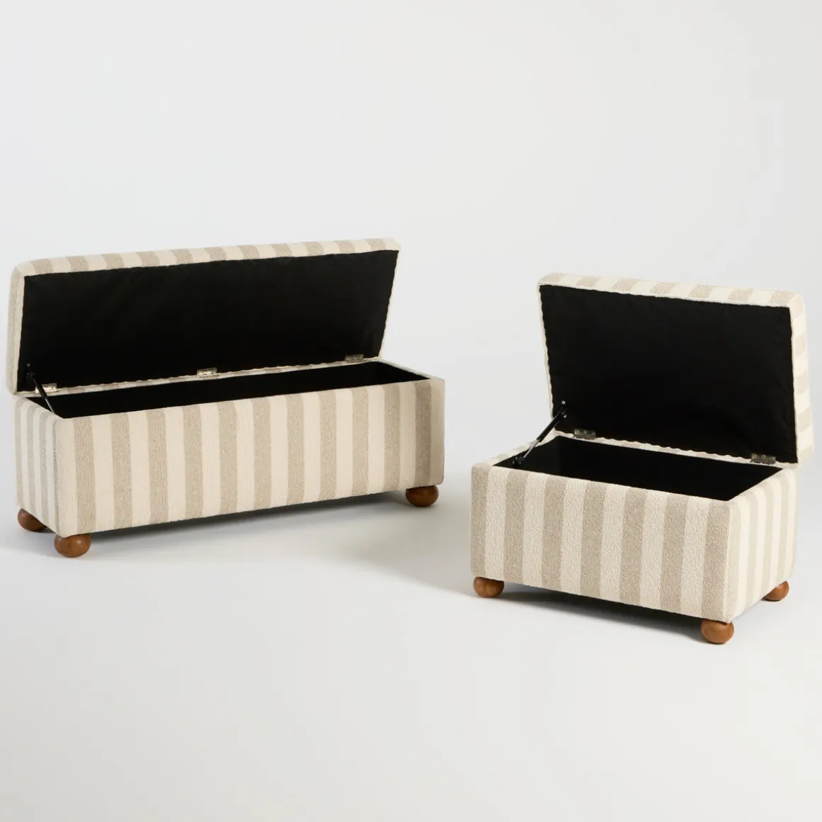 Adeline Stripe Storage Ottoman