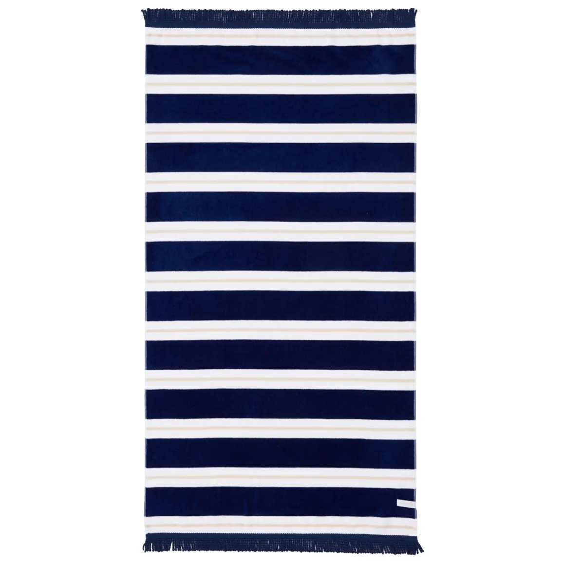 Aegean Navy Stripe Large Beach Towel