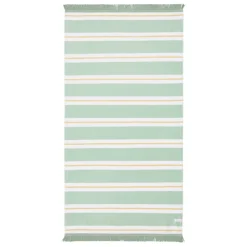 Aegean Sage/Melon Stripe Large Beach Towel