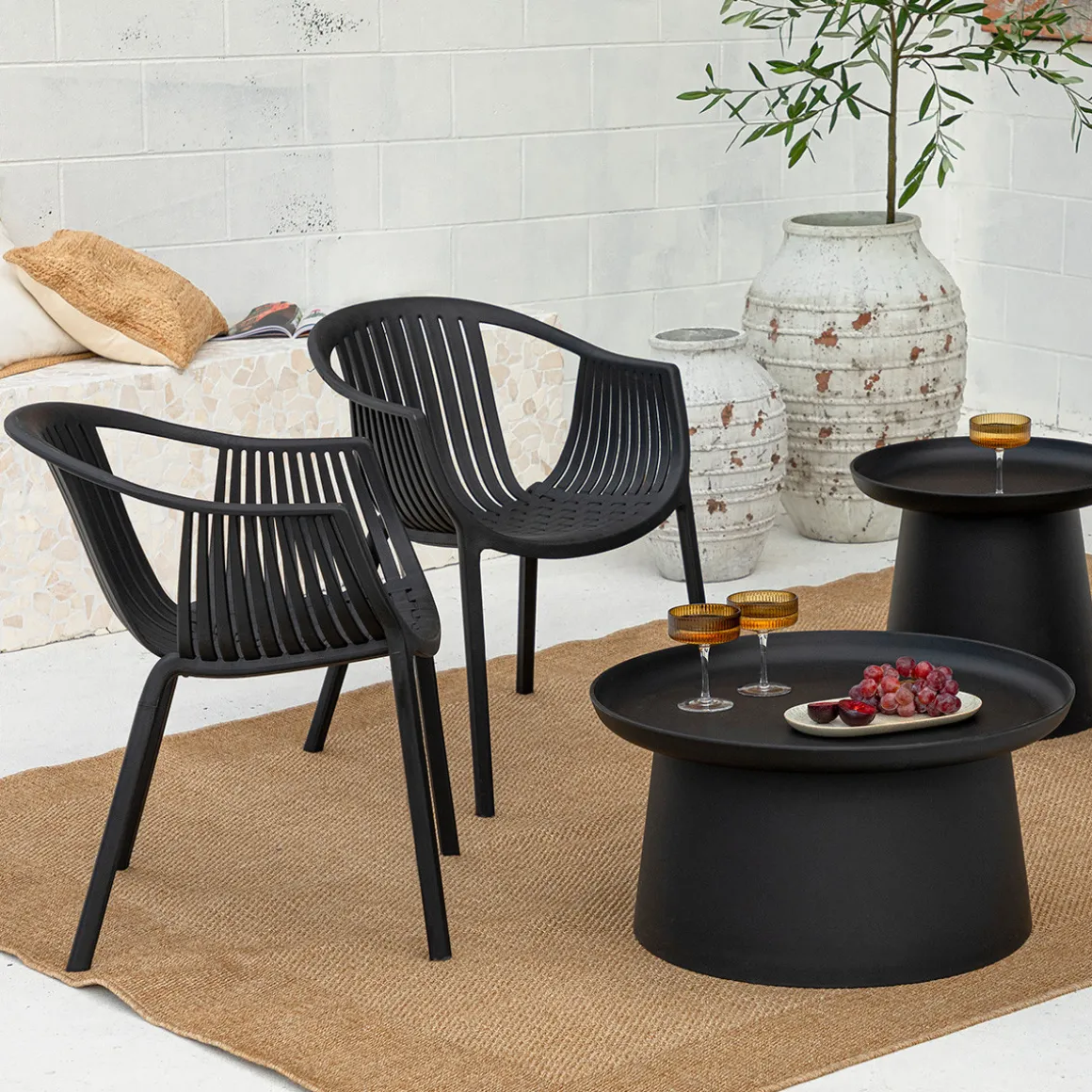 Airlie Black Outdoor Side Table