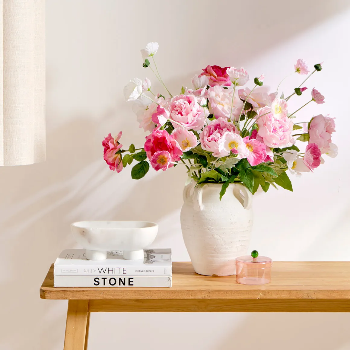 Annabelle Mixed Pink Artificial Flower Bouquet