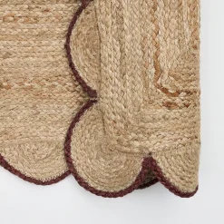 Aria Scalloped Brown Jute Indoor Mat