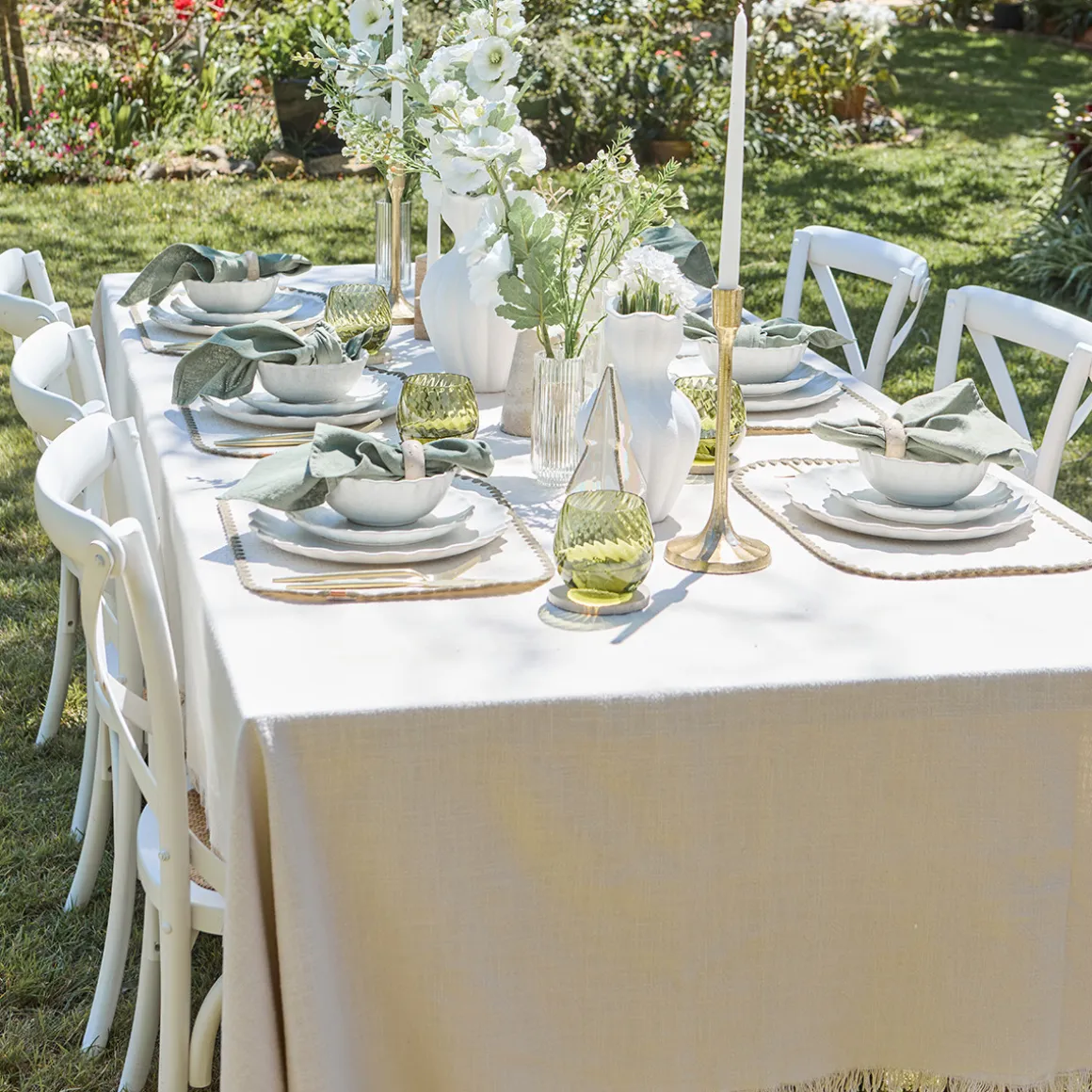 Ashra Fringed Cotton Table Cloth