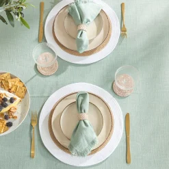 Ashra Jadeite Fringed Napkin Set of 4