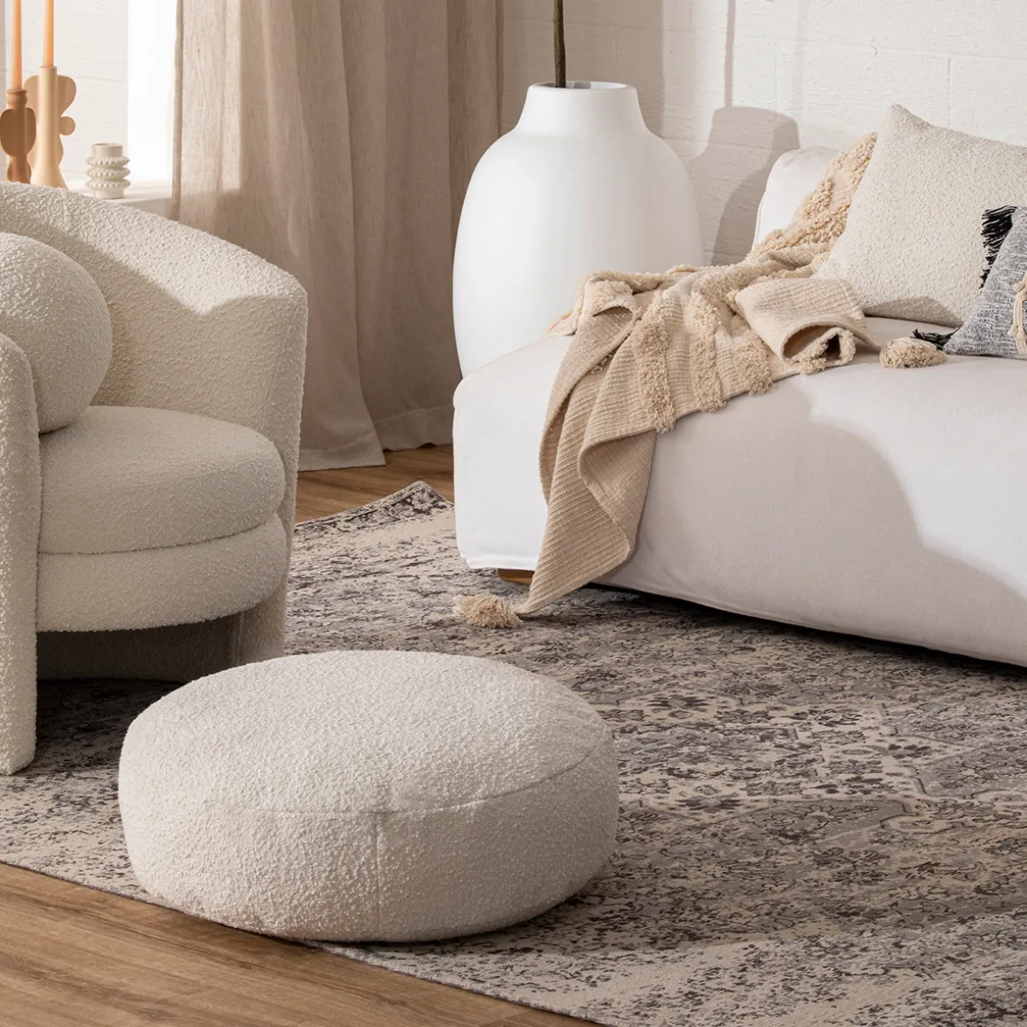 Ava Floor Boucle Cushion