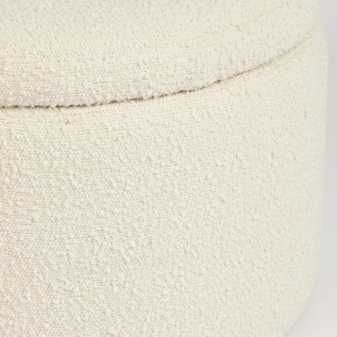 Avalon Boucle White Storage Ottoman