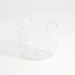 Bailey White Wire Basket