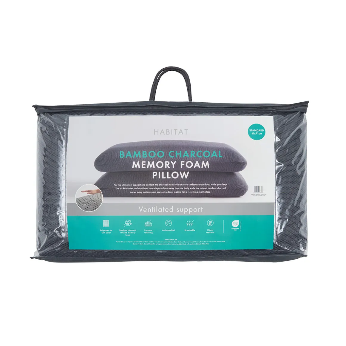 Bamboo Charcoal Memory Foam Pillow