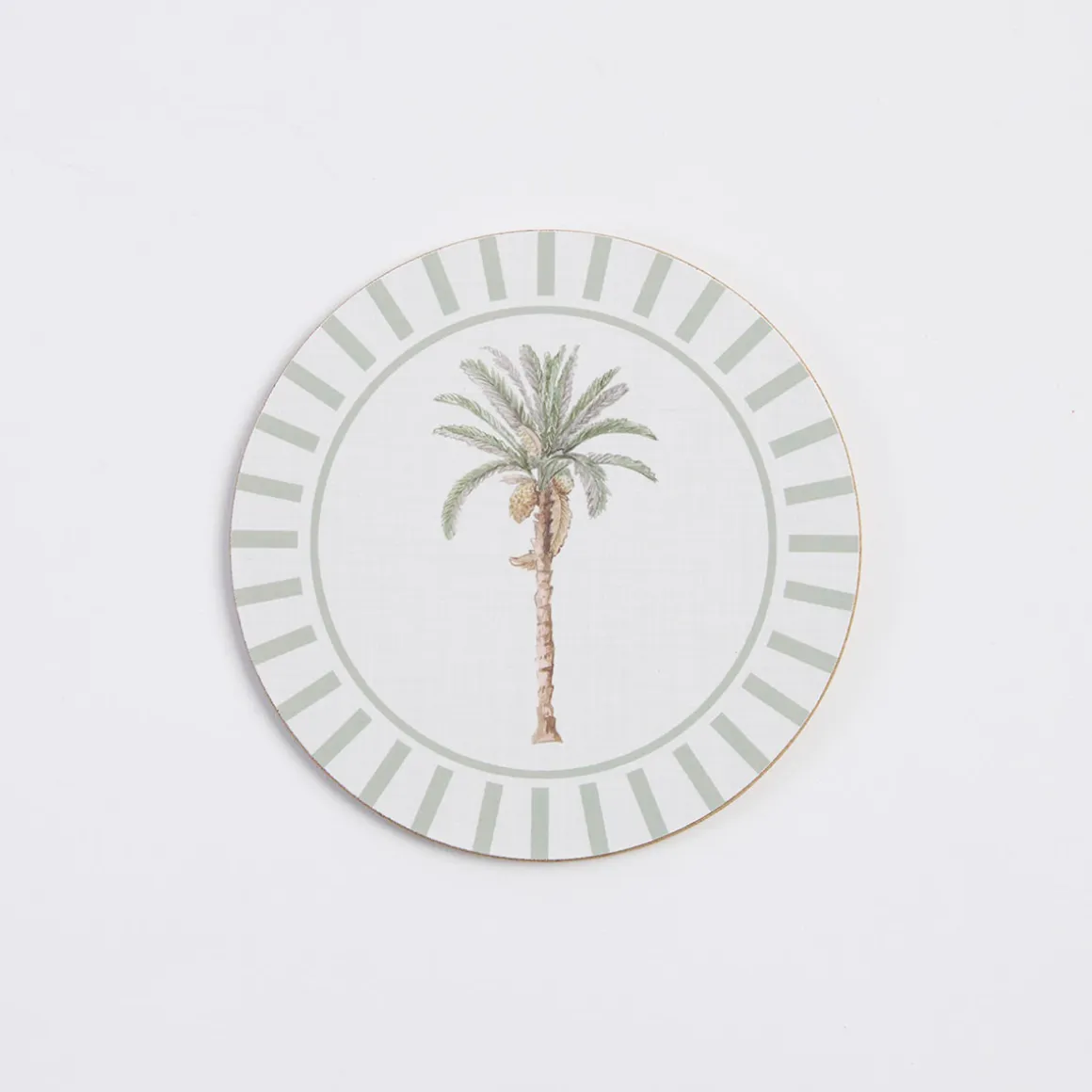 Bangalow Green Palm Cork Coaster Set of 6