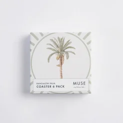 Bangalow Green Palm Cork Coaster Set of 6