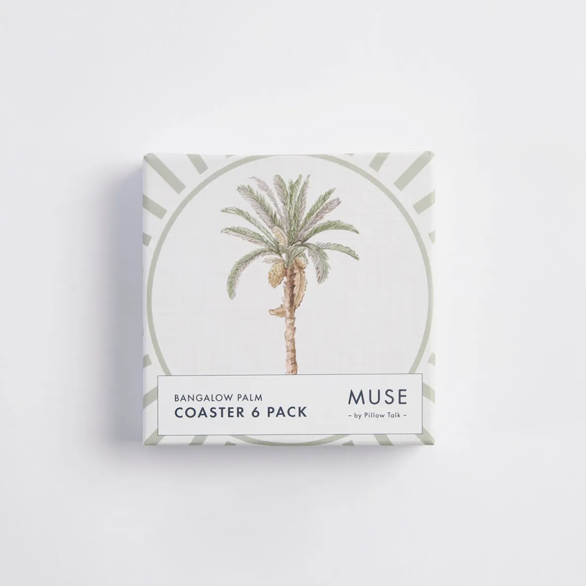 Bangalow Green Palm Cork Coaster Set of 6
