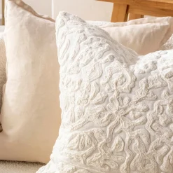 Belize Embroidered Chenille Feather Cushion