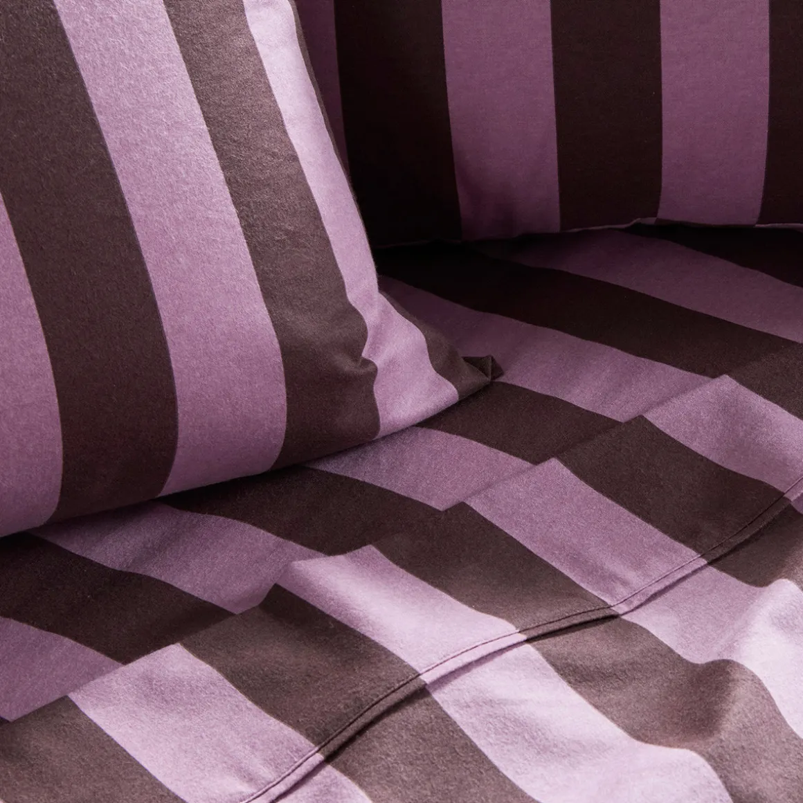 Berry Stripe Cotton Flannelette Sheet Set