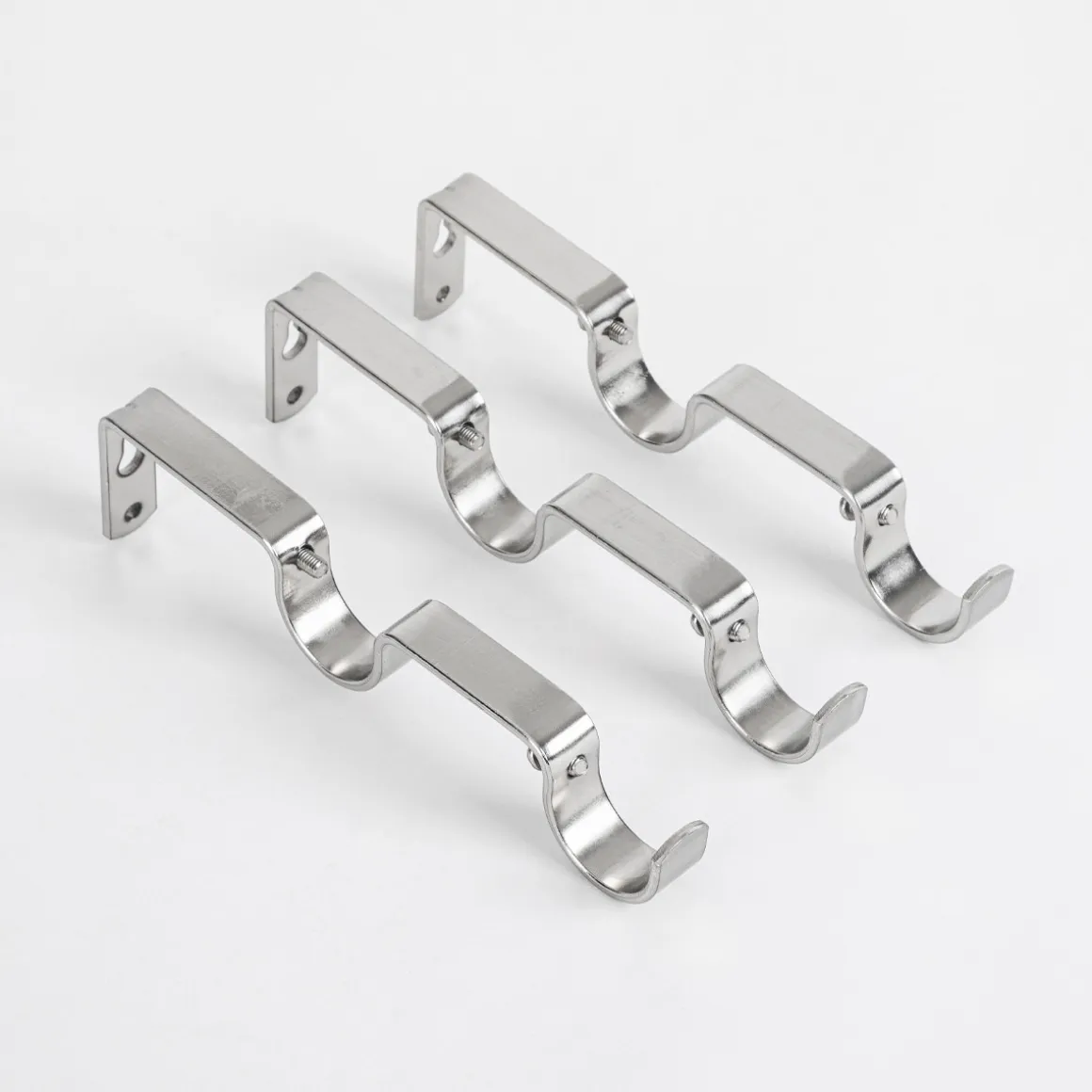 Bodie Chrome Double Rod Bracket 3 Pack