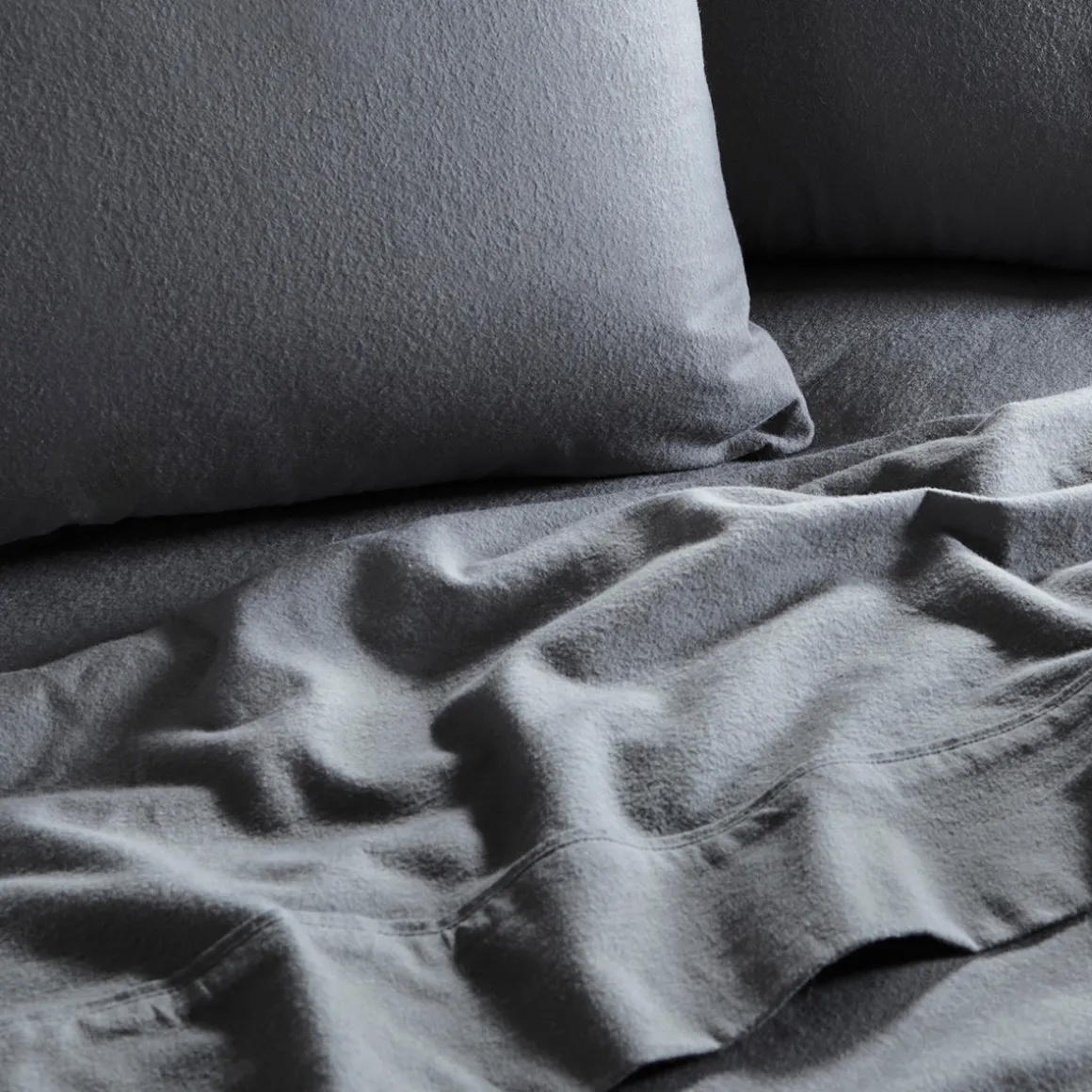 Charcoal Cotton Flannelette Sheet Set