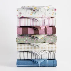 Charcoal Stripe Cotton Flannelette Sheet Set