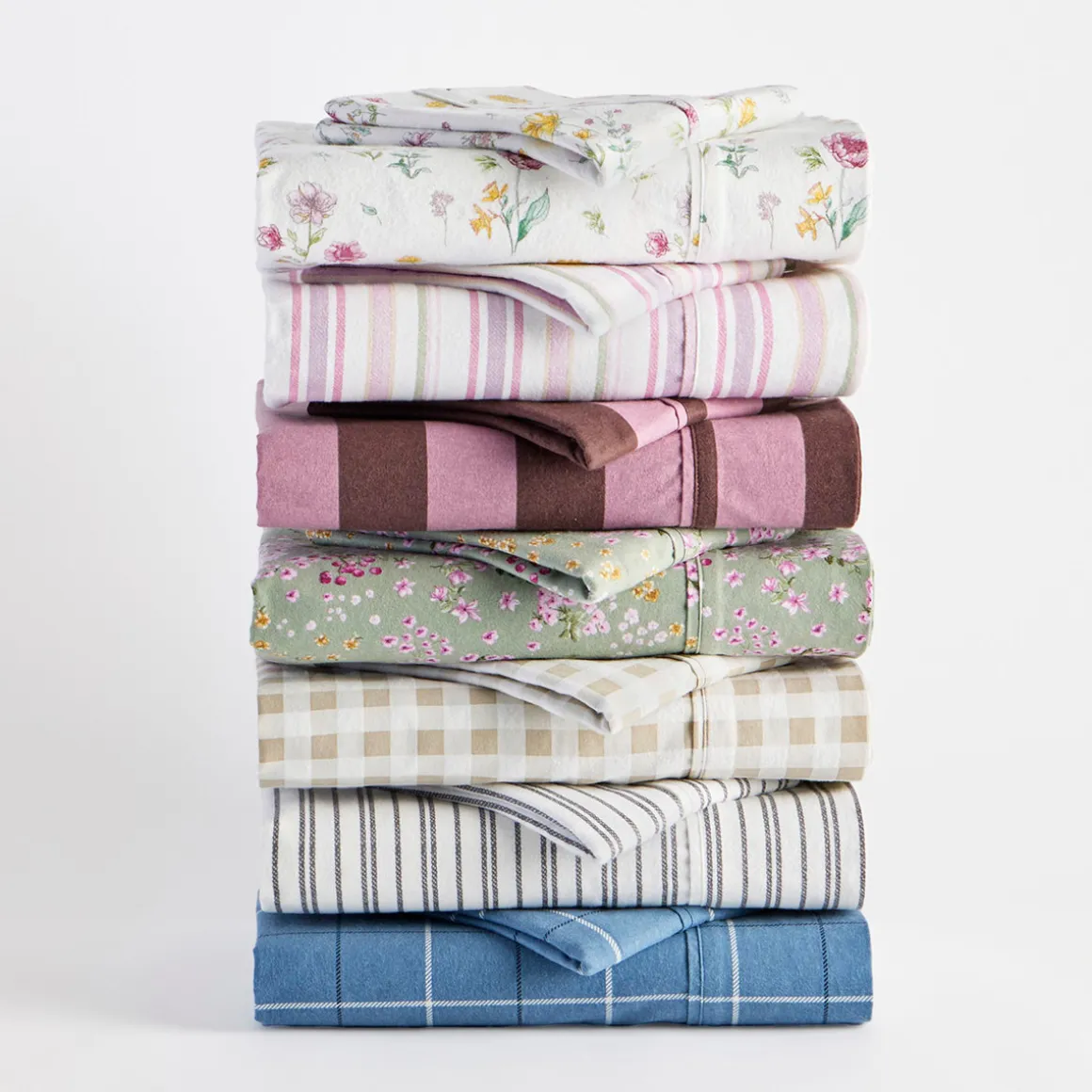 Charcoal Stripe Cotton Flannelette Sheet Set