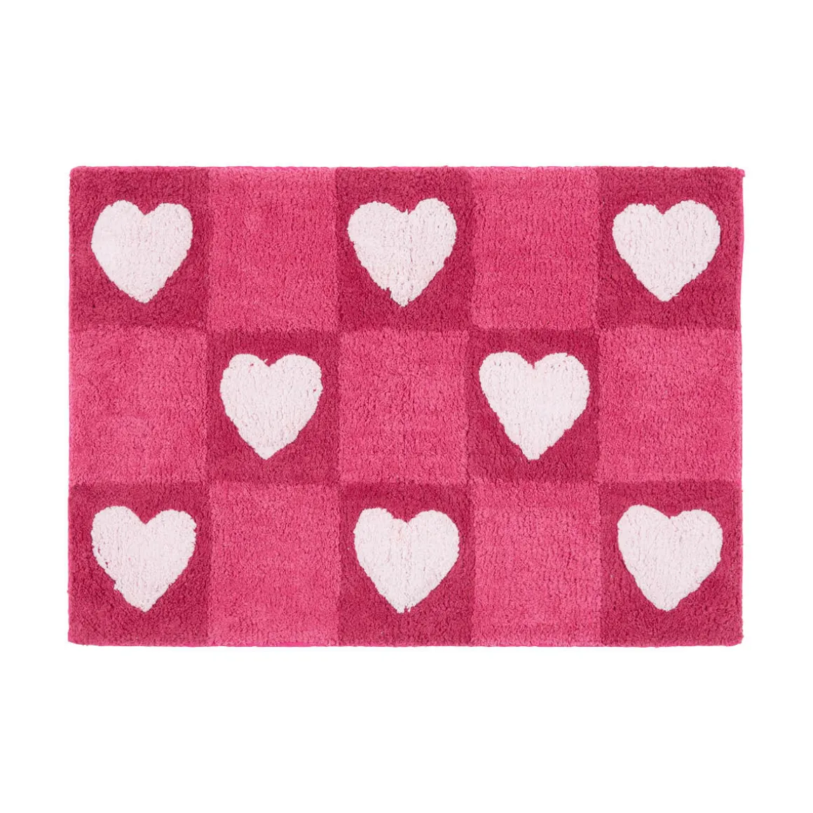 Checkered Hearts Bath Mat