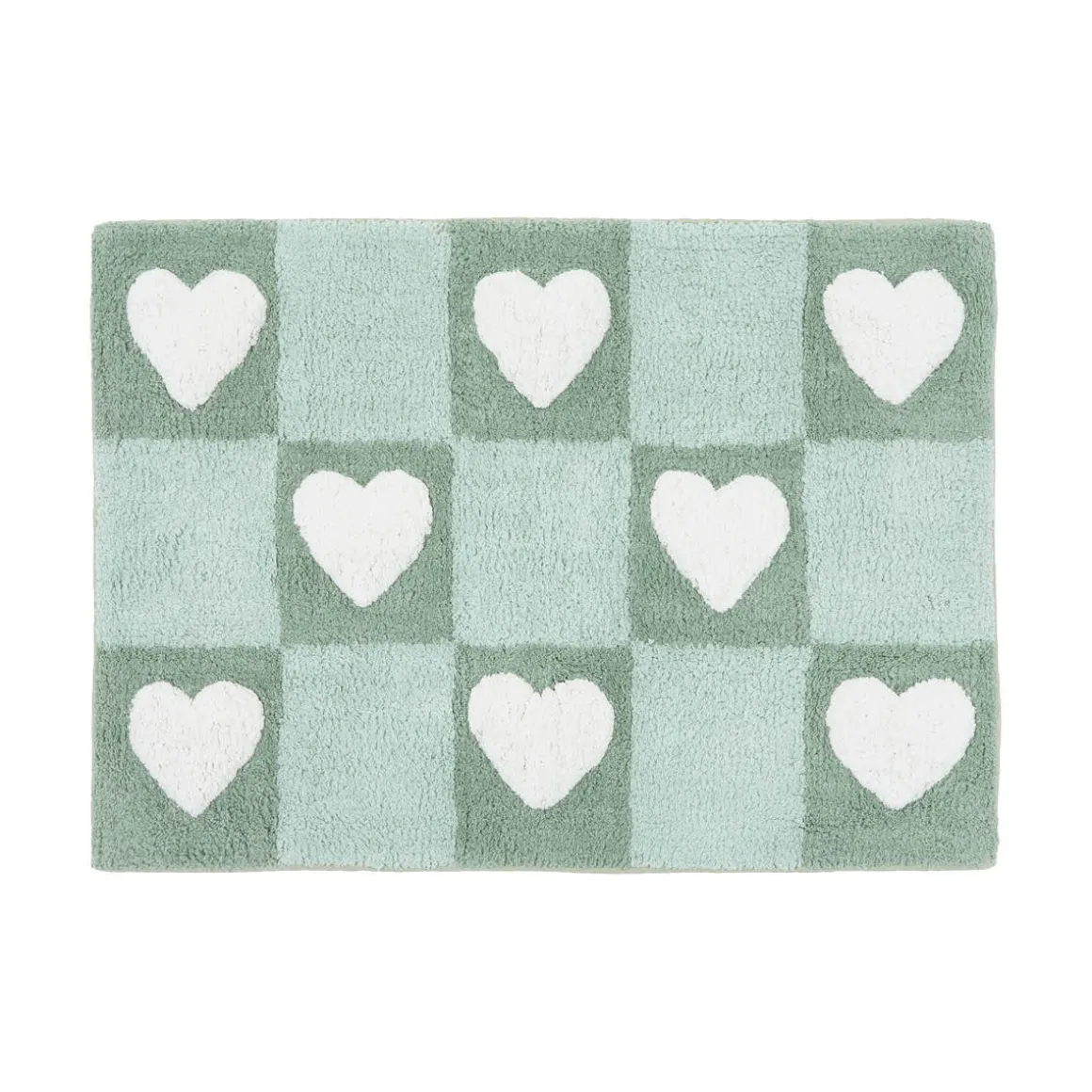 Checkered Hearts Bath Mat
