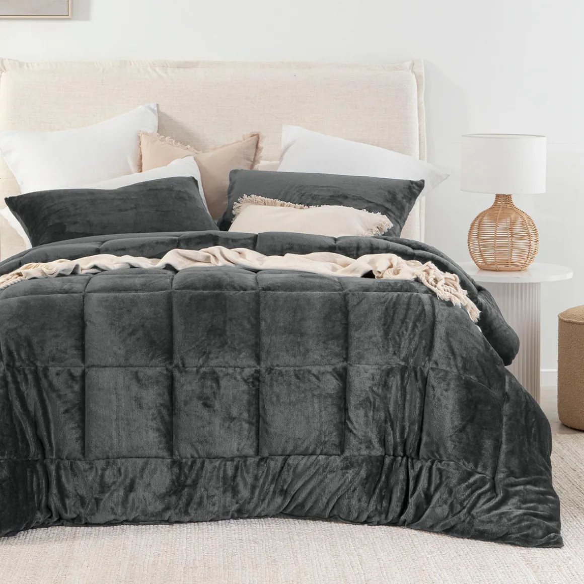 Cosy Cube Charcoal Comforter Set