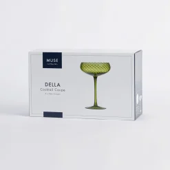 Della Green Cocktail Coupe Glass Set of 4