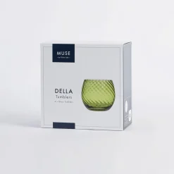 Della Green Tumbler Glass Set of 4