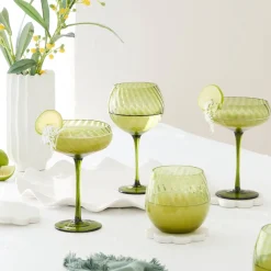 Della Green Tumbler Glass Set of 4