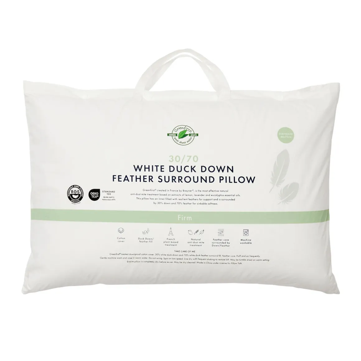 30/70 Duck Down Feather Firm Pillow