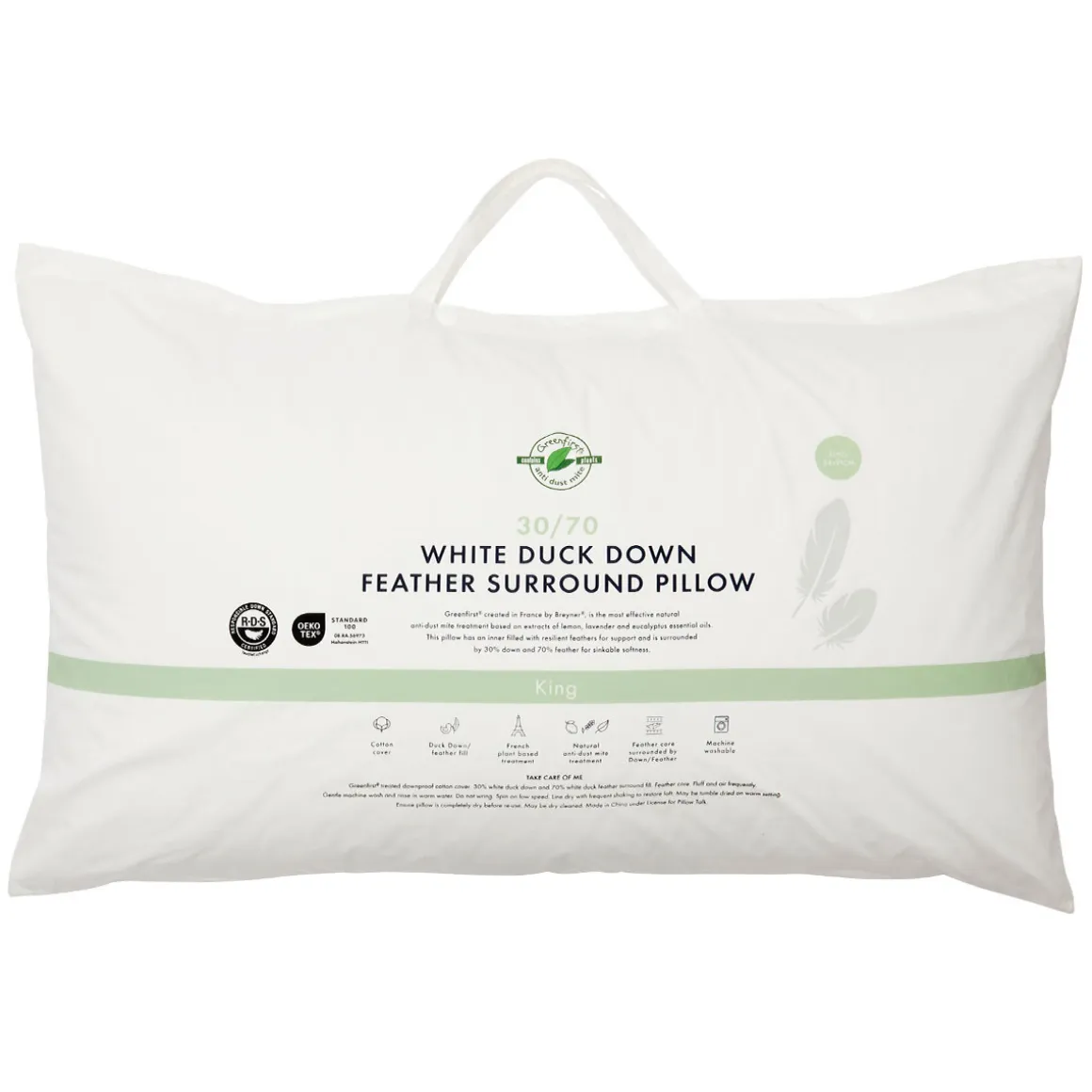 30/70 Duck Down Feather King Pillow