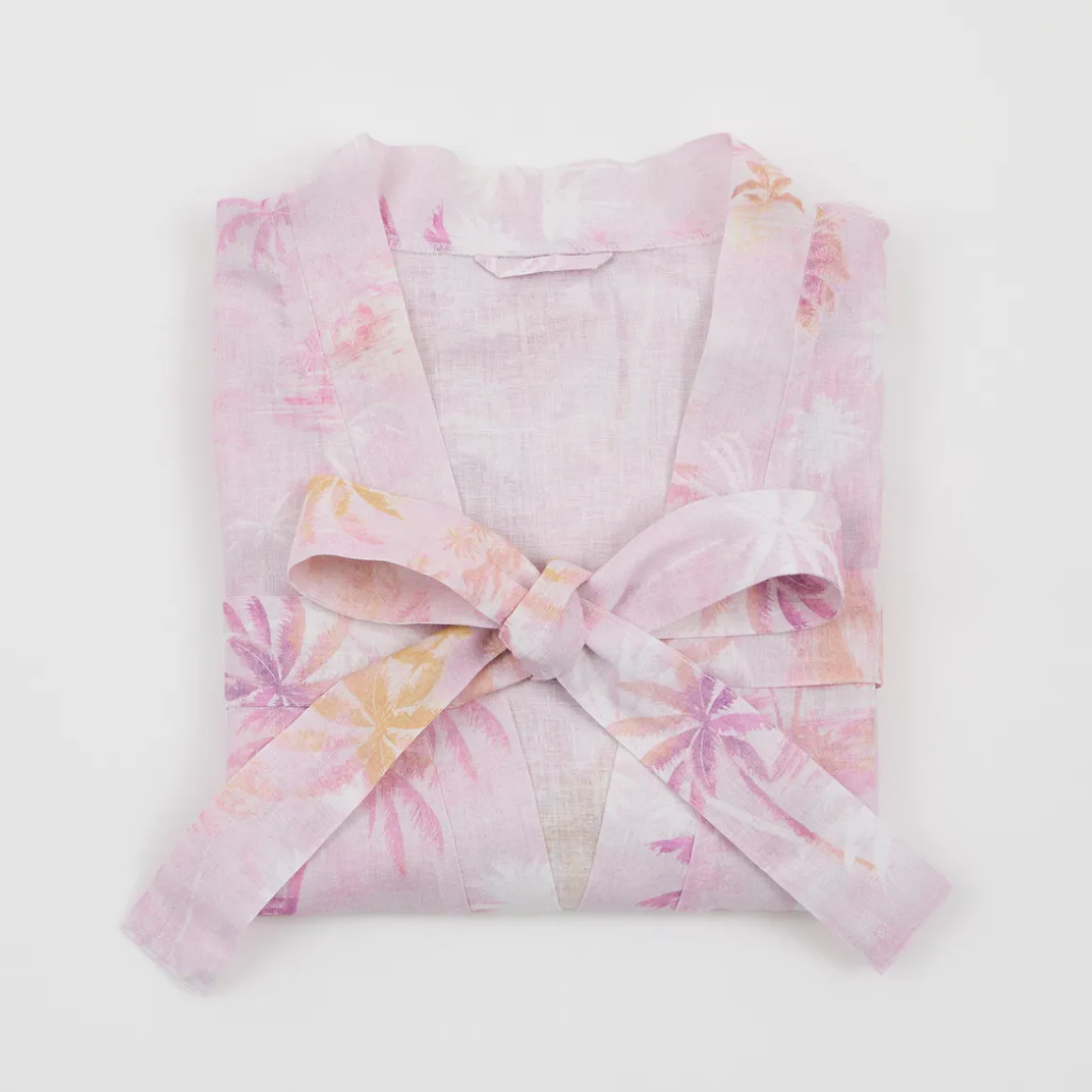 Dusk Palm Linen Cotton Kimono