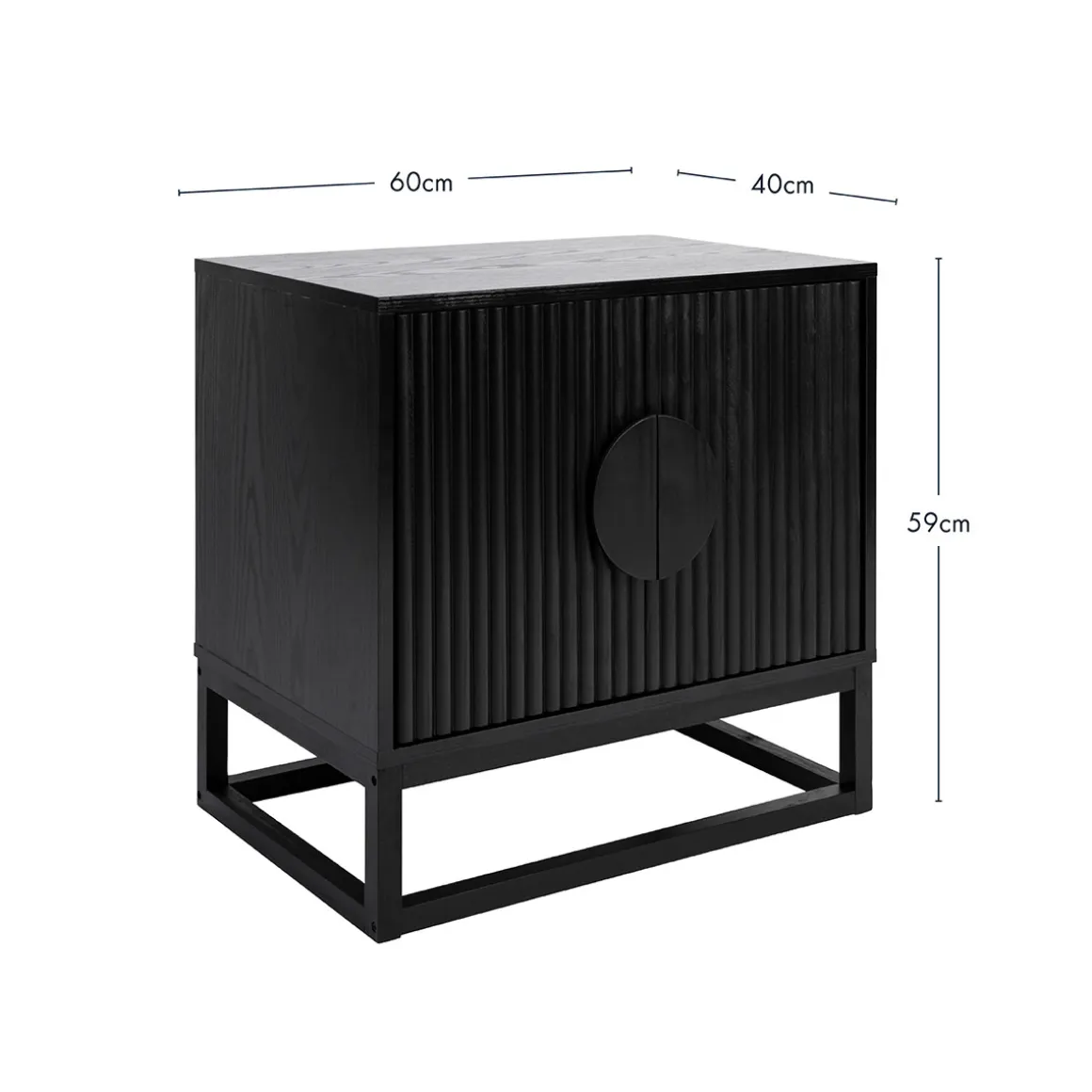 Dutton Black Bedside Table