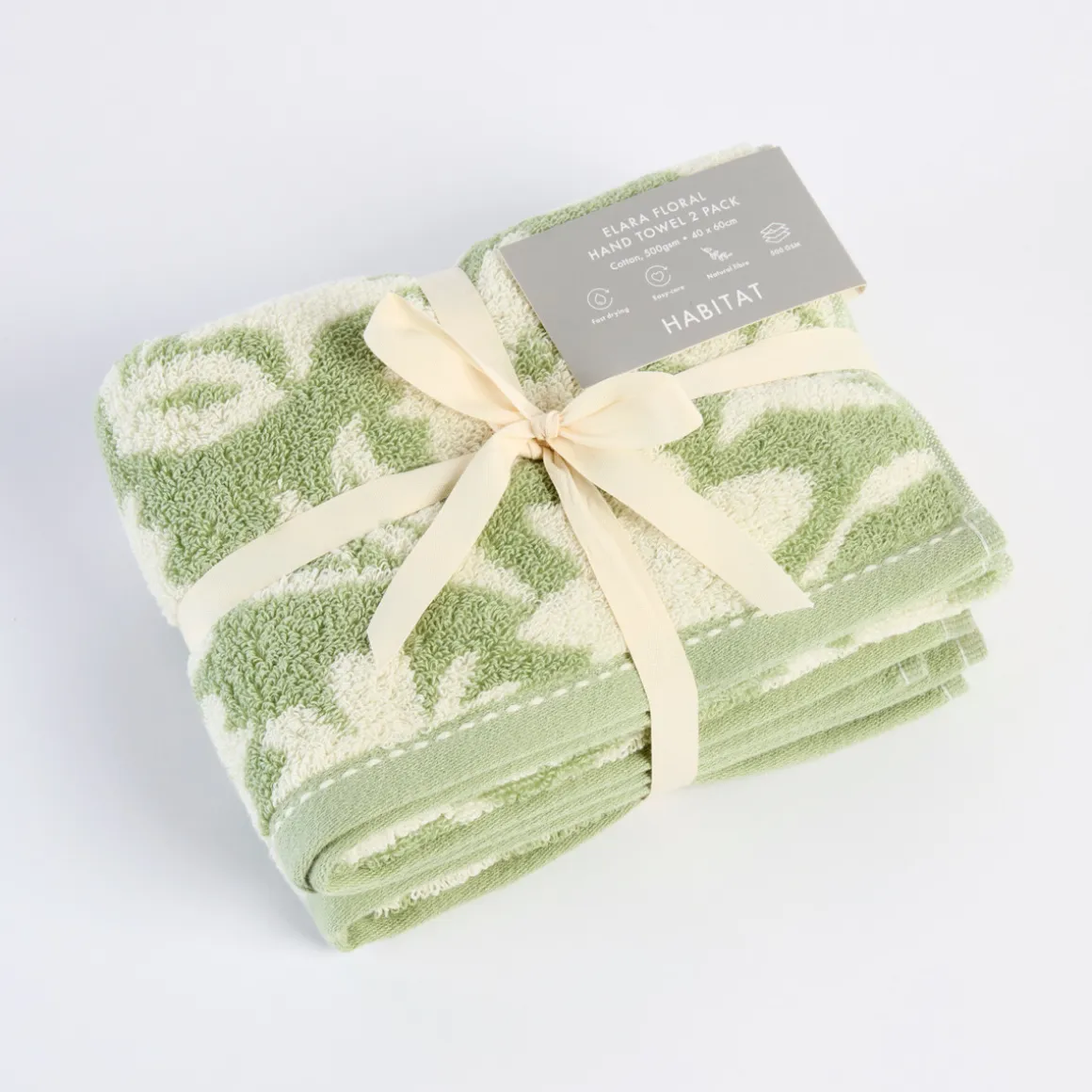 Elara Reversible Floral Hand Towel 2 Pack