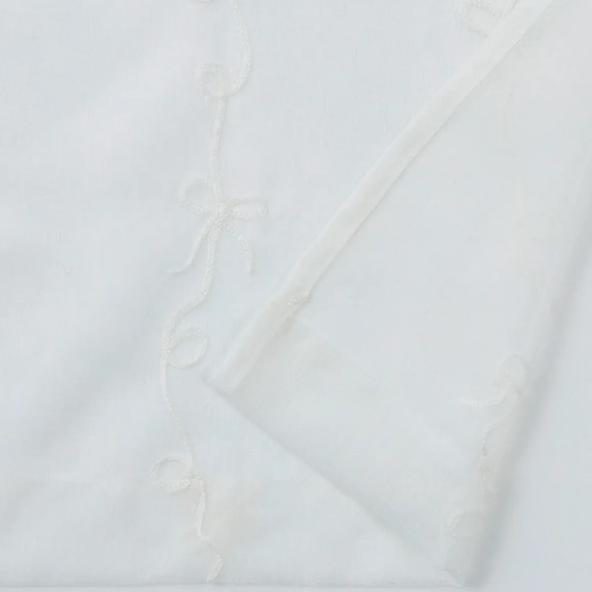 Ellie Bow Embroidered Sheer Curtain Set of 2