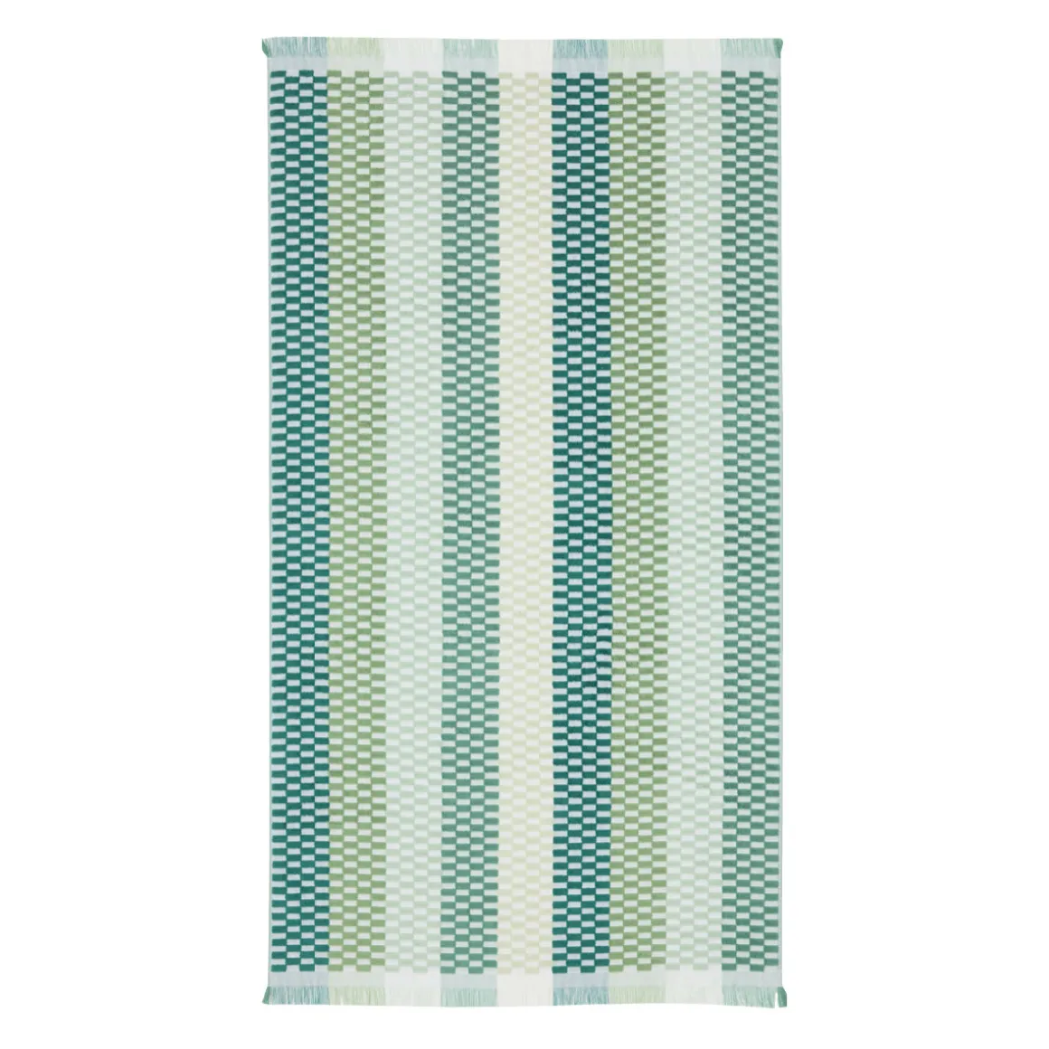 Gaia Green Check Popcorn Beach Towel