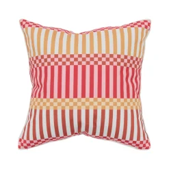 Gaia Pink Multi Check Outdoor Cushion