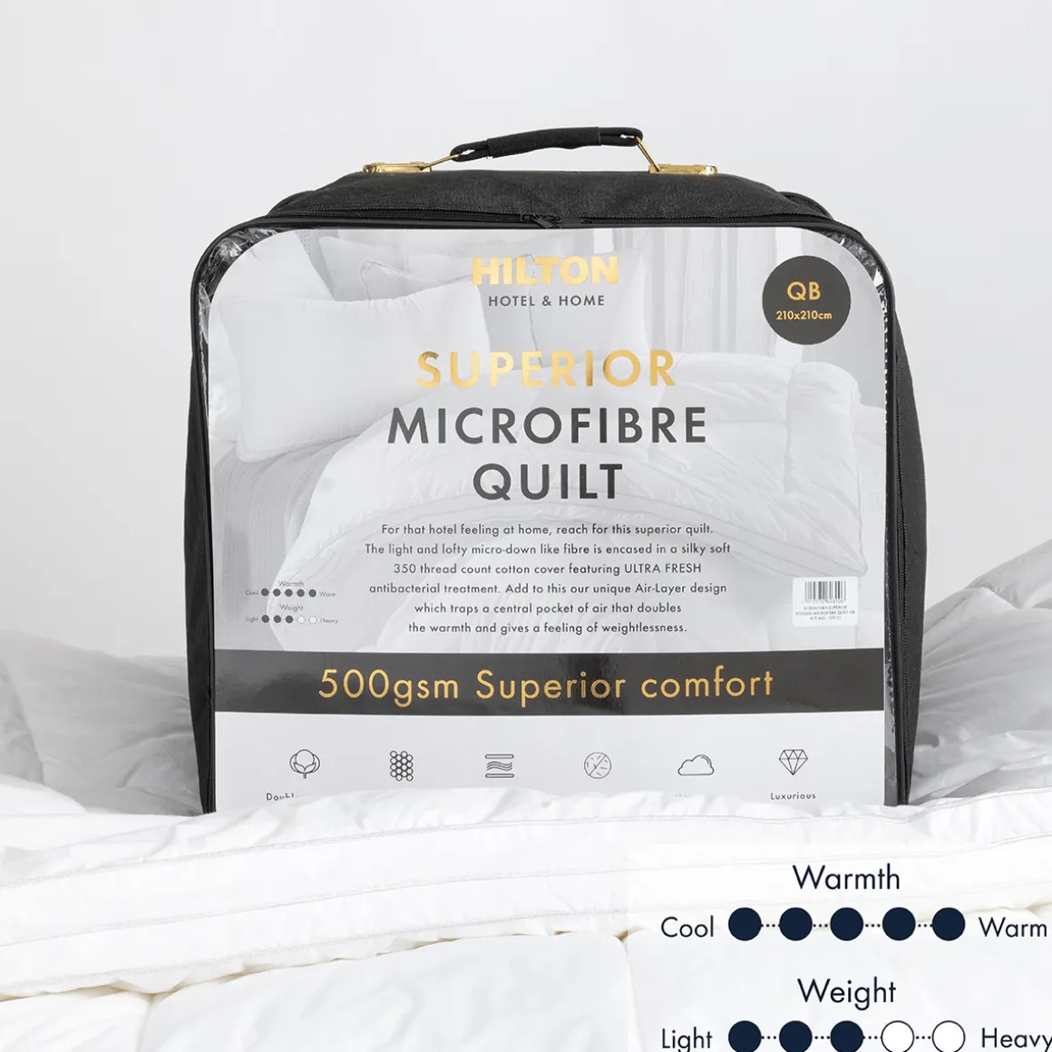 Hotel & Home Superior 500gsm Microfibre Quilt