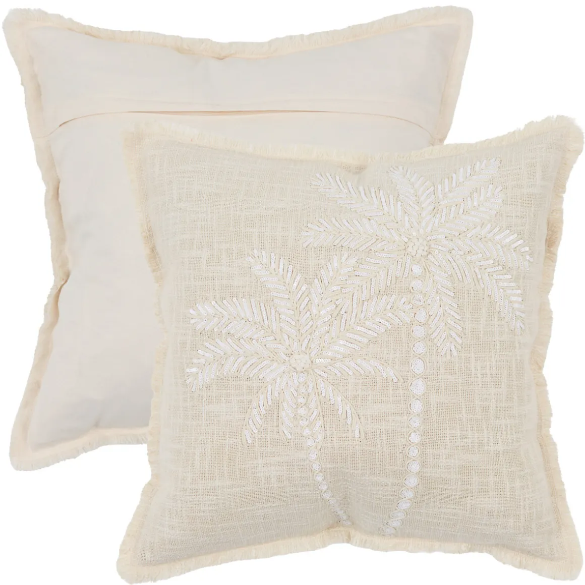 Isolde Palm Embroidered Sequin Cushion
