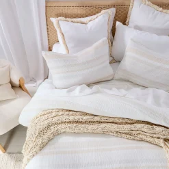 Juniper Stripe Natural Quilt Cover Set