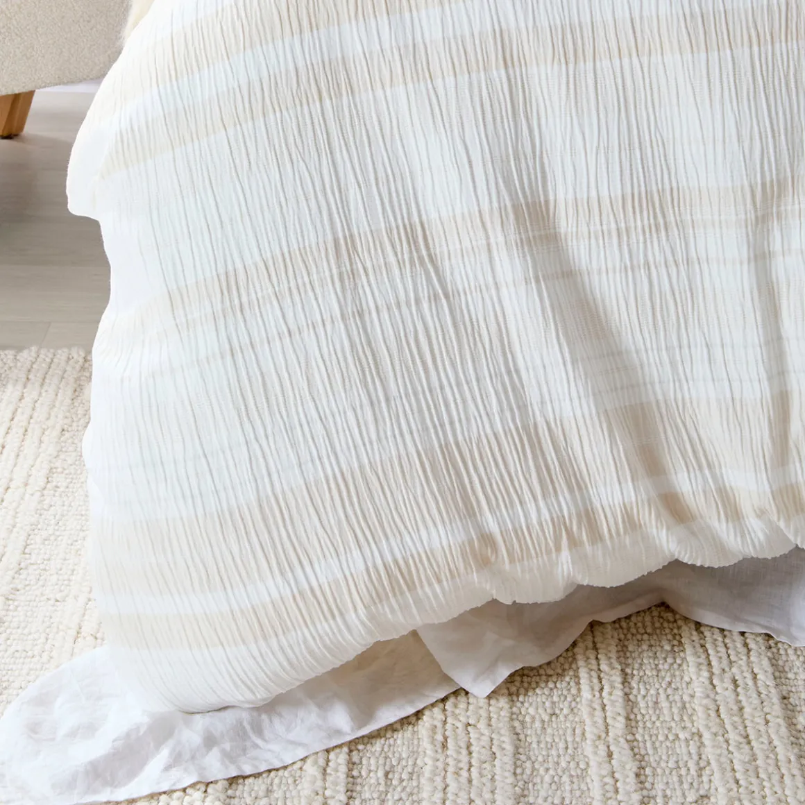 Juniper Stripe Natural Quilt Cover Set