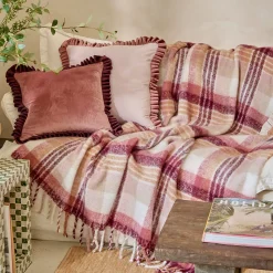 Lexi Check Berry Extra Large Throw