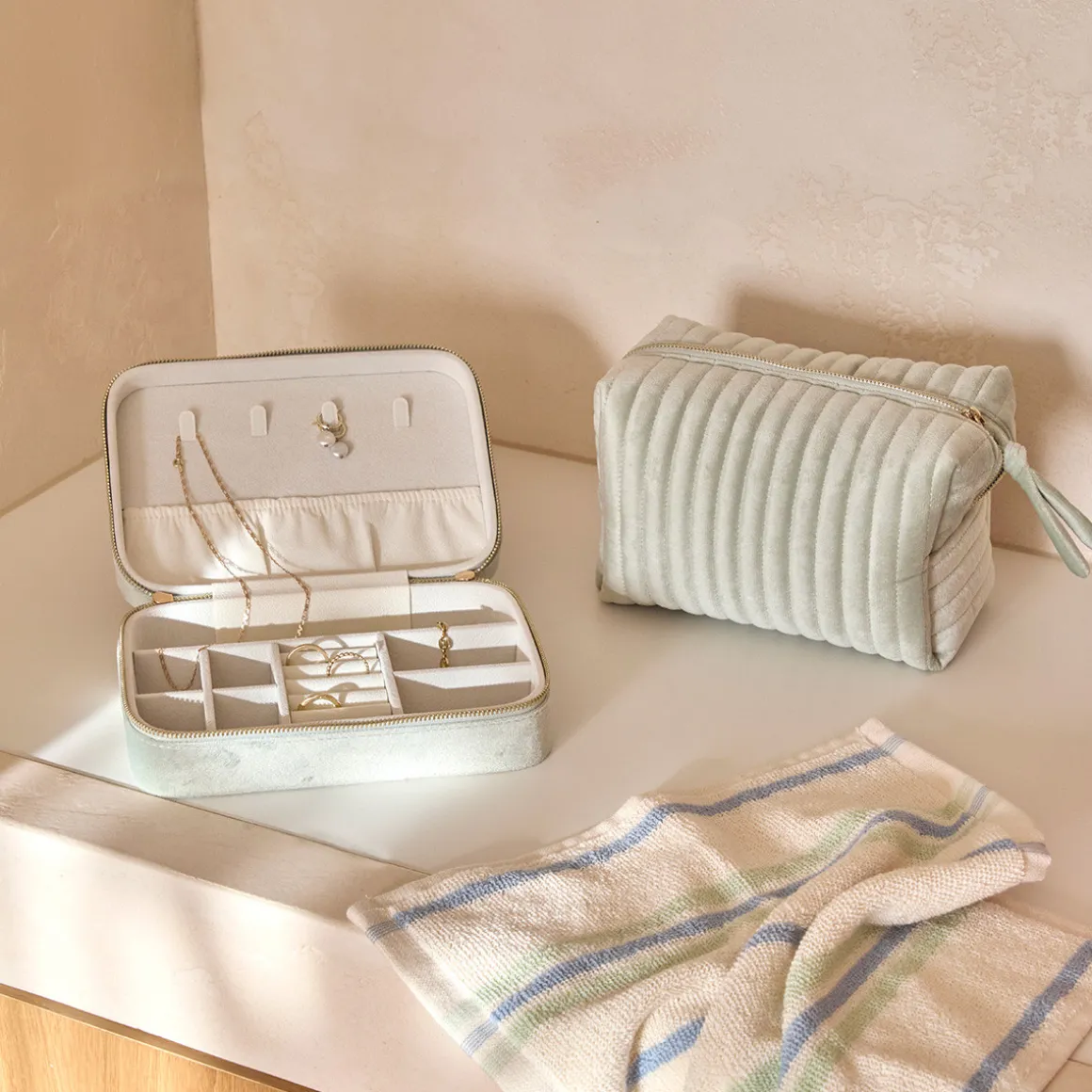Lila Velvet Cosmetic Bag