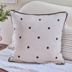 Louella Chocolate Polka Dot European Pillowcase