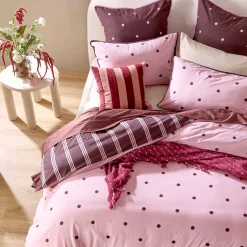 Louella Pink/Chocolate Dot European Pillowcase