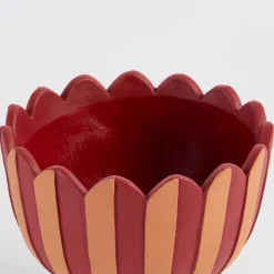 Lucy Stripe Footed Decorative Pot