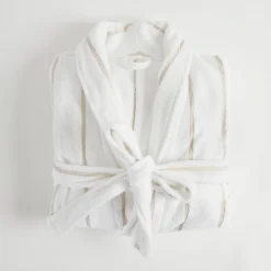 Lucy Terry Towelling White Natural Bath Robe
