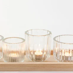 Luna Candle Holders on Natural Tray