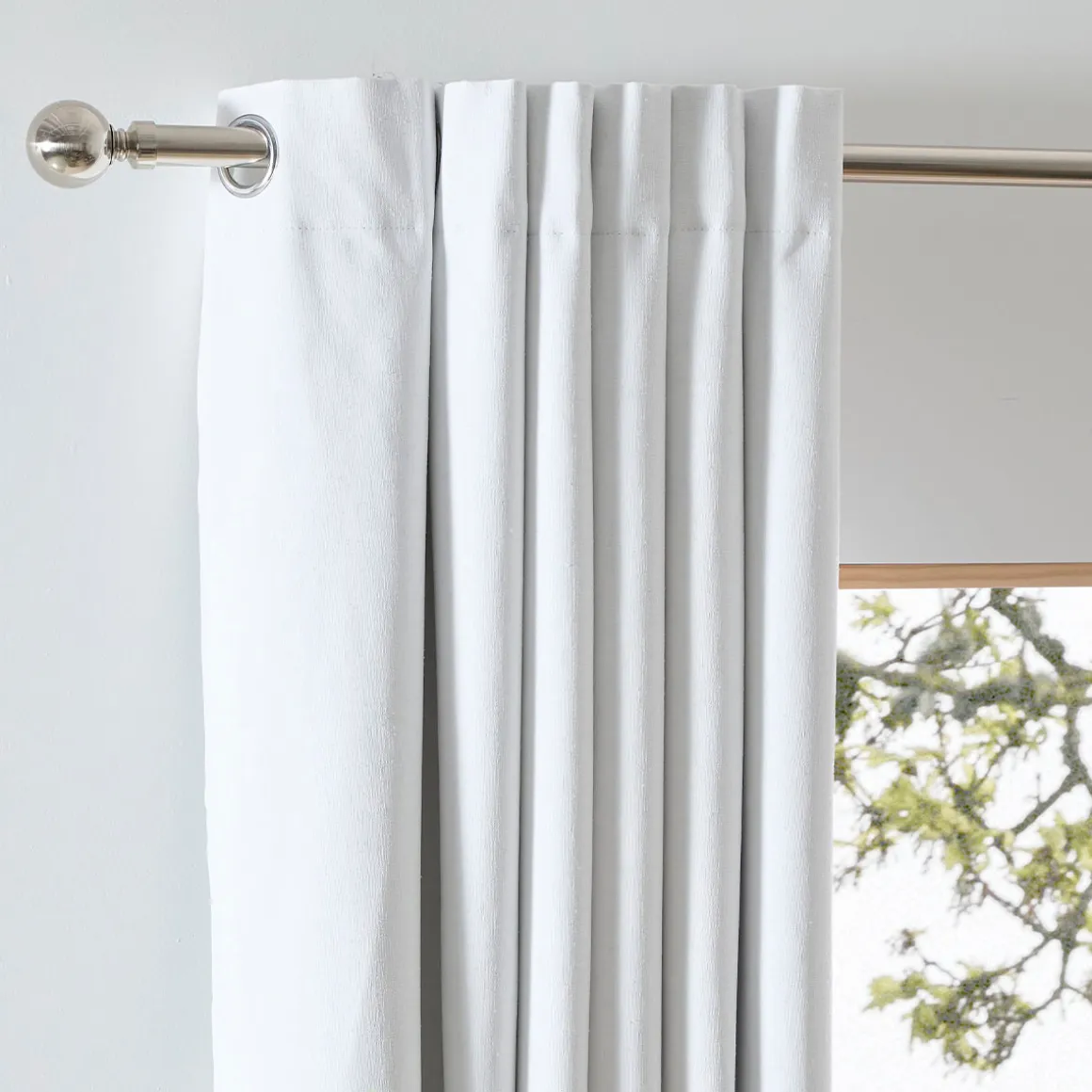 Marina White Blockout Curtain Pair 140 x 250cm