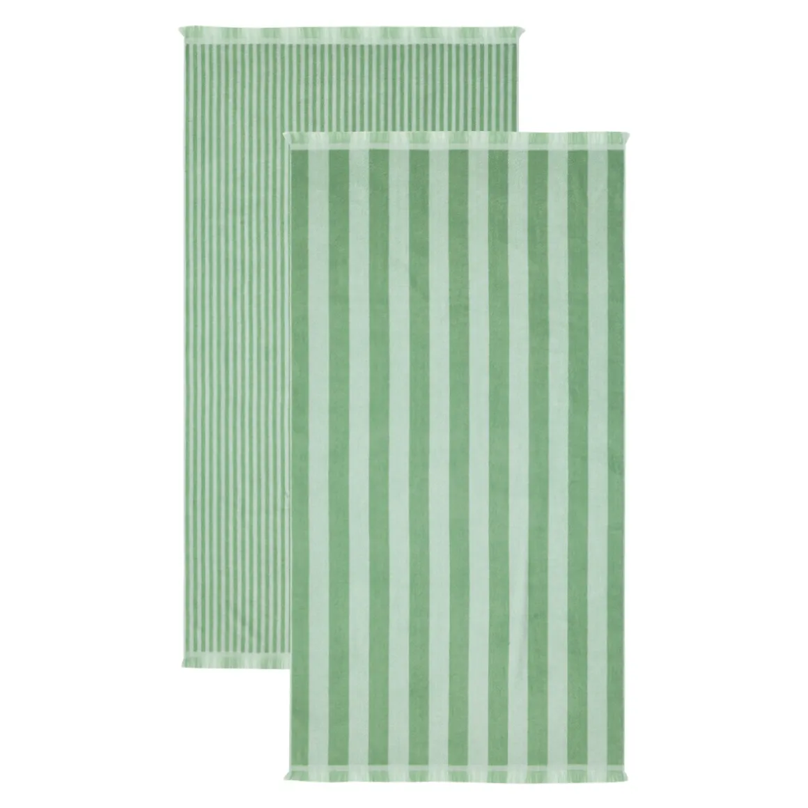 Maris Stripe Sage Green Reversible Beach towel