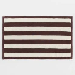Maverick Mahogany Reversible Stripe Bath Mat
